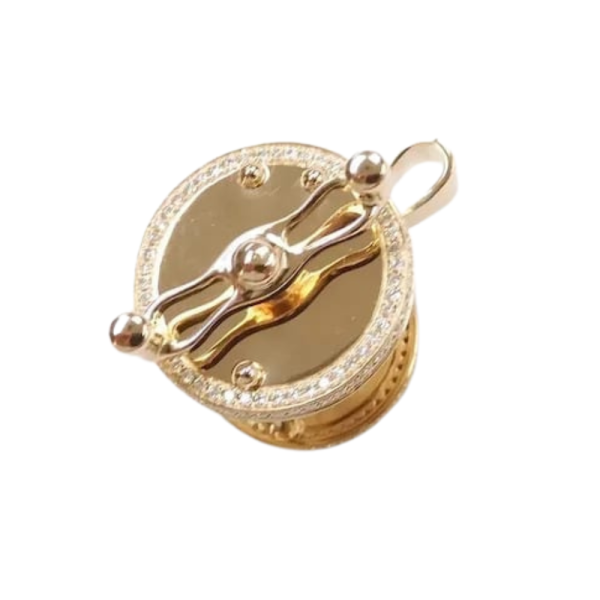 Moving Fishing Reel Pendant Nautical Diamond Pendant (1)