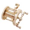 Moving Fishing Reel Pendant Nautical Diamond Pendant