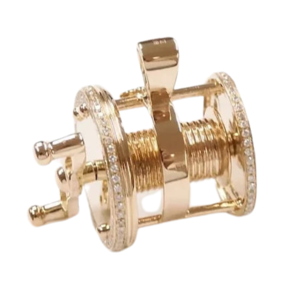 Moving Fishing Reel Pendant Nautical Diamond Pendant (2)