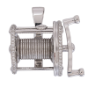 White Gold reel pendant front
