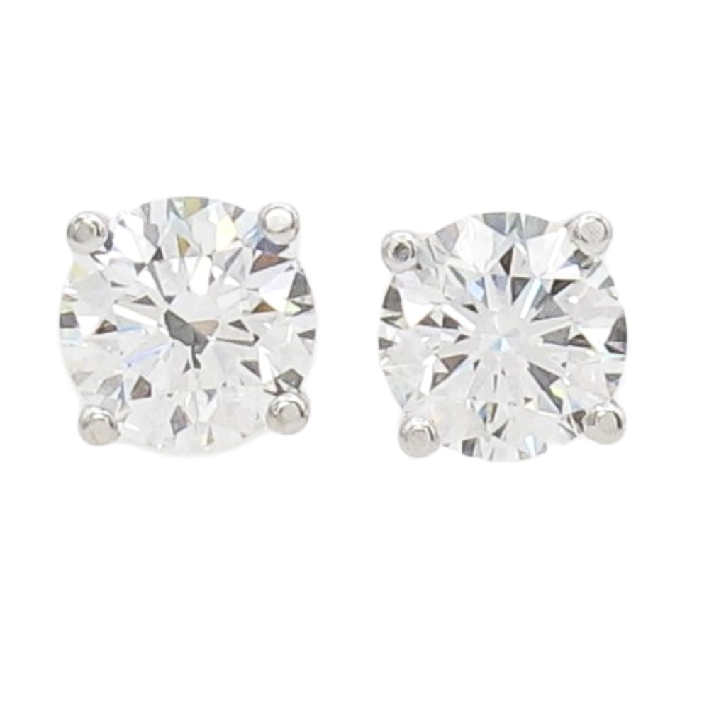 1.13ctw Diamond Stud Earrings 14k GIA Certified