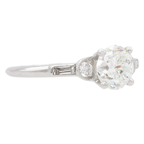 1.36ctw Diamond Art Deco Engagement Ring Platinum GIA side