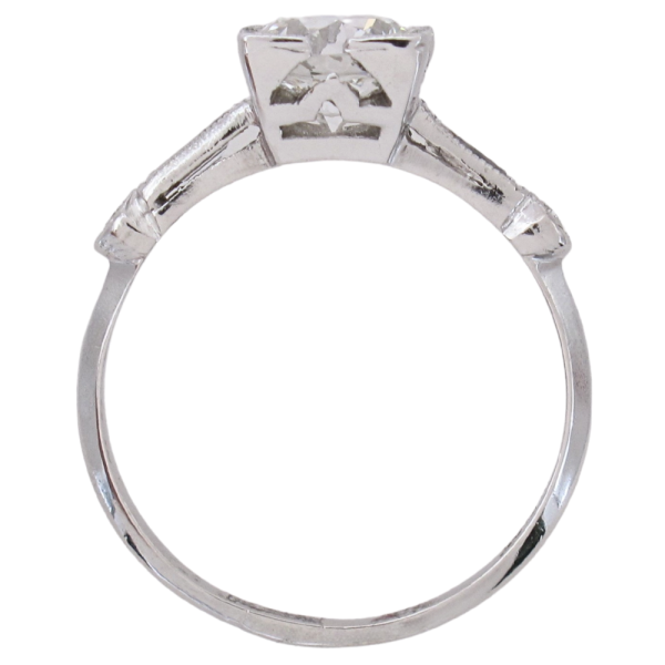 1.46ctw Round Diamond Art Deco Engagement Ring Platinum GIA profile (1)