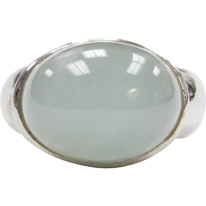 13.10 Carat Natural Aquamarine Cabochon Ring 18k