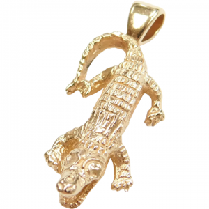 14k Gold Alligator Charm