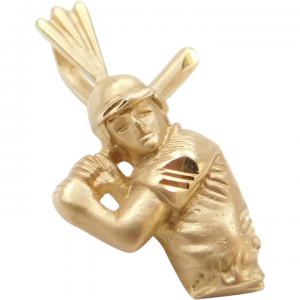 14k Gold Baseball Player Charm