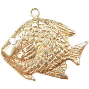 14k Gold Big Angelfish Charm