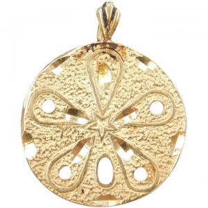 14k Gold Big Sand Dollar Charm