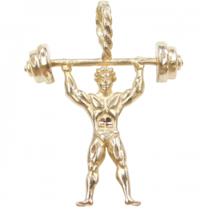 14k Gold Body Builder Charm