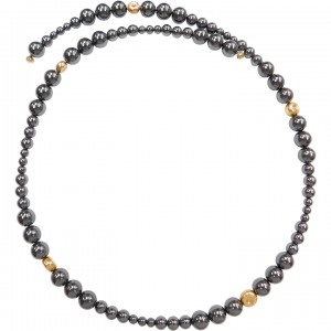 14k Gold Hematite Bead Necklace