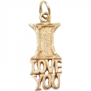 14k Gold I Love You Charm
