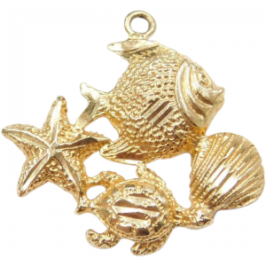 14k Gold Nautical Sea Life Charm