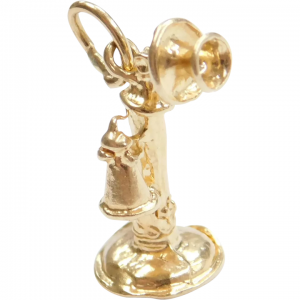 14k Gold Candlestick Phone Charm 3D