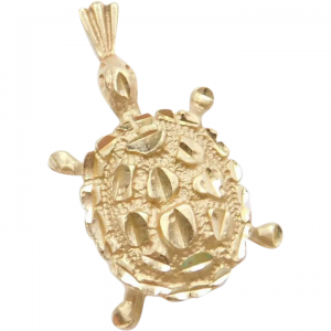 14k Gold Turtle Charm