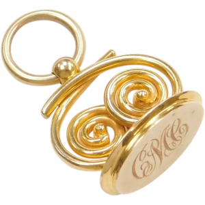 14k Gold Wax Seal Fob Charm