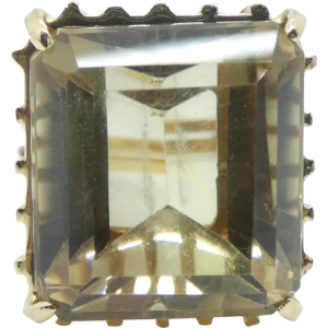 17.71 Carat Golden Citrine Cocktail Ring 18k Yellow Gold