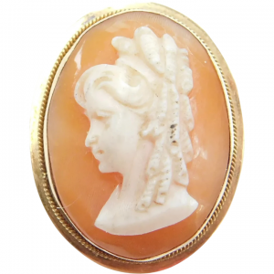 18k Gold Edwardian Cameo Pin Pendant