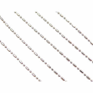 18" 14k White Gold Bead Necklace / Chain
