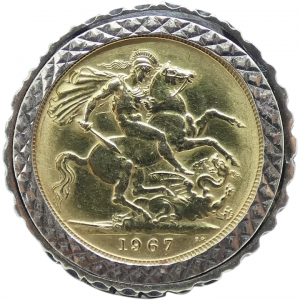 1967 Gold Sovereign Coin Ring for Men