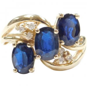 2.45 ctw Natural Sapphire and Diamond Ring