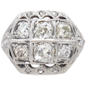 2.08ctw Diamond Edwardian Ring 14k Gold & Platinum Front
