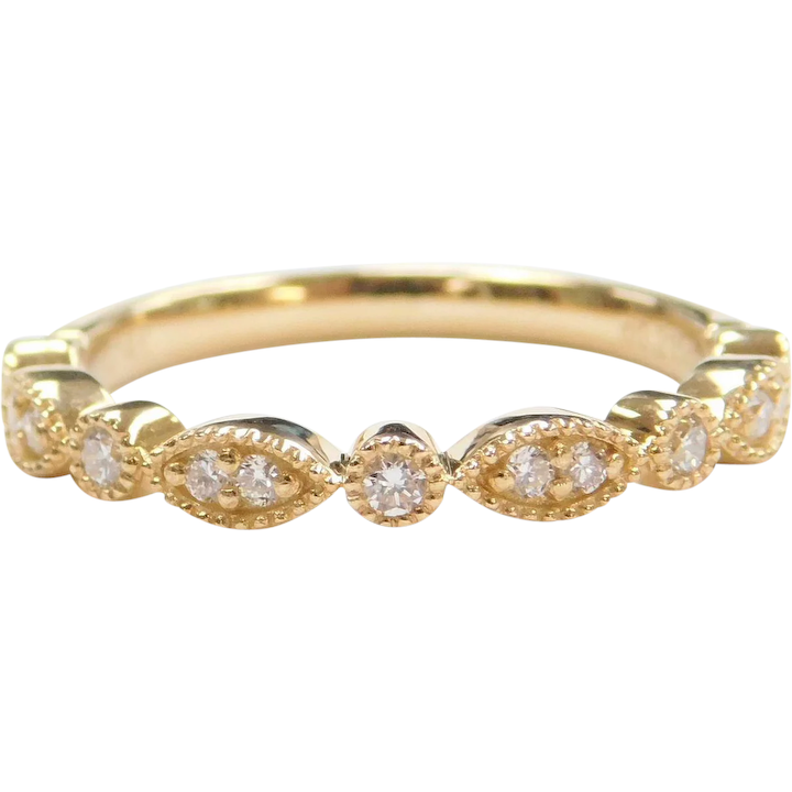 .22 ctw Diamond Stacking Wedding Band Ring 14k