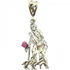 .25 ct Lab Ruby St. Lazarus Pendant 10k