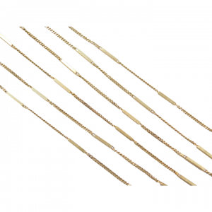 32" Long 14k Gold Bar Station Necklace ~ 8.3 Grams