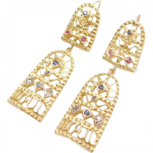 .35 ctw Gemstone Geometric Dangle Earrings