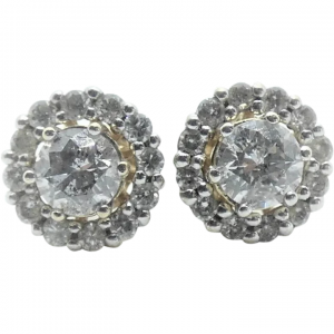 .60 ctw Diamond Stud Earrings With .48 ctw Diamond Earring Jackets