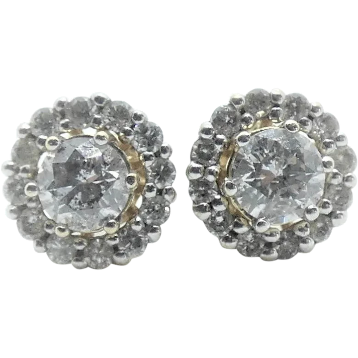 .60 ctw Diamond Stud Earrings With .48 ctw Diamond Earring Jackets