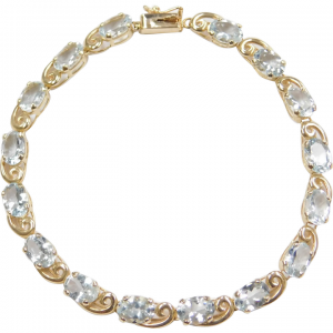 Vintage 14k Gold Aquamarine Swirl Bracelet