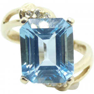 7.92 ctw Topaz Bypass Ring 14k Yellow Gold