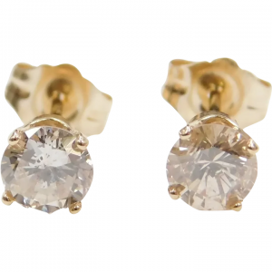 .80 ctw Diamond Stud Earrings 14k Yellow Gold