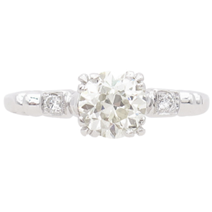 .99ctw Diamond Art Deco Engagement Ring 14k White Gold front (1)