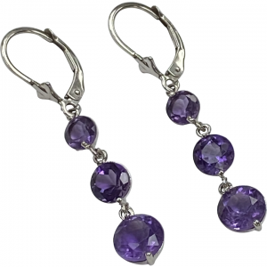 Amethyst Dangle Earrings 4.84 Carat tw 14K White Gold