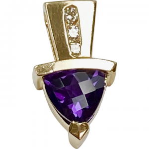 Amethyst and Diamond 1.09 Carat tgw Pendant 14K Gold