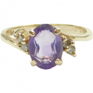 1.28 ctw Amethyst Bypass Ring 14k Gold