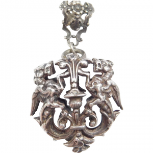 Art Nouveau Chimera Silver Pendant / Griffin / Dragon