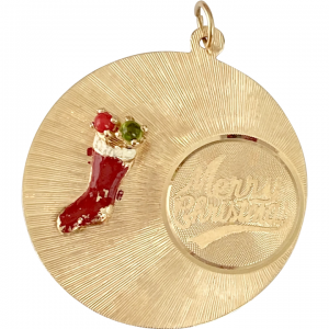 BIG Christmas Holiday Vintage Charm 14K Gold