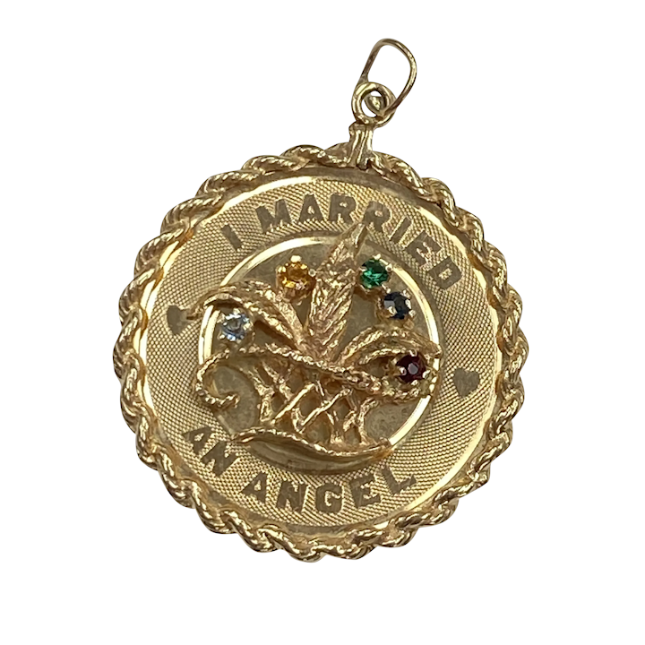 I Married an Angel Jeweled Vintage Charm