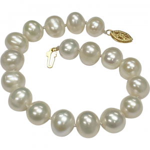 Big Baroque Cultured Pearl Bracelet 11mm 14K Gold