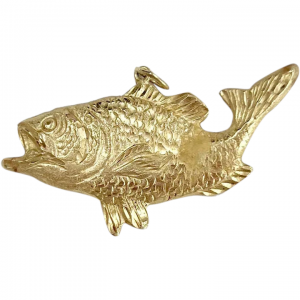 Big Mouth Bass Fish Vintage Pendant