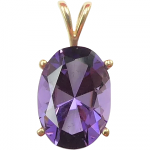 Bold 5.75 ct Amethyst Solitaire Pendant 14K Yellow Gold