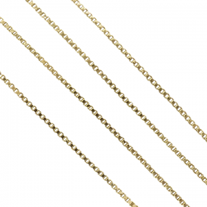 20" Box Link Chain Necklace 18k Yellow Gold Milor