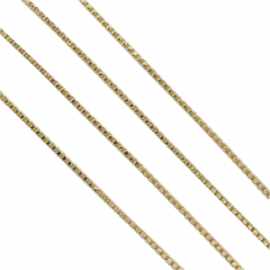 Box Link Chain Necklace 18k Yellow Gold 20 1/2" Milor