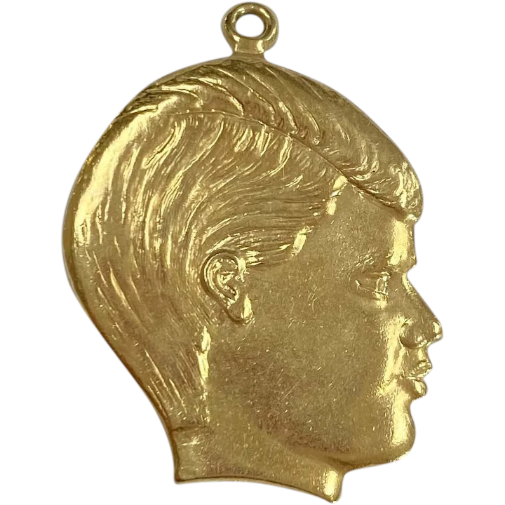 Vintage Boy Child’s Head Charm 14K Gold