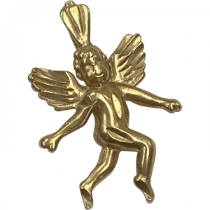 Vintage Cherub Angel Charm 14K Gold