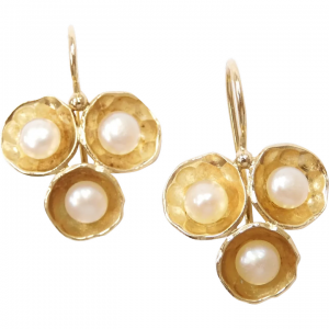 Cultured Pearl Drop Earrings 14k Gold