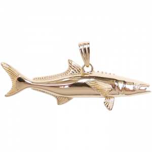 Gold Cobia Fish Pendant 14k